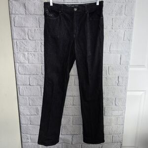 Gloria Vanderbilt Indigo Denim Studded Bedazzled Pocket Straight Leg Jeans 10